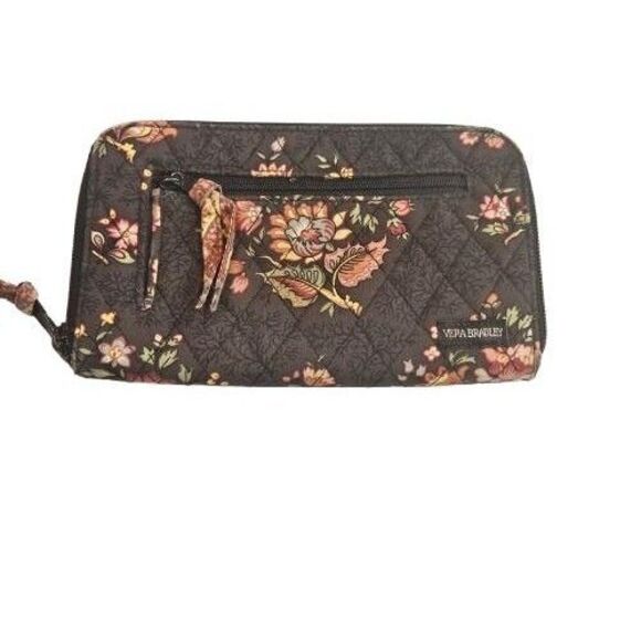Vera Bradley Floral Wristlet Wallet Floral Multicolor Zip Close - Picture 1 of 3